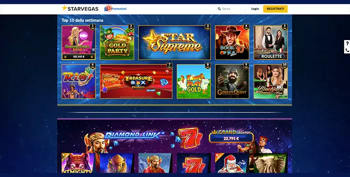 StarVegas Casino - Bonus 1000€ + 100 Free Spin e 100€ fun bonus gratis